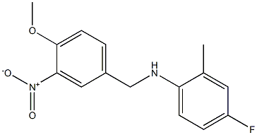 4-fluoro-N-[(4-methoxy-3-nitrophenyl)methyl]-2-methylaniline Struktur