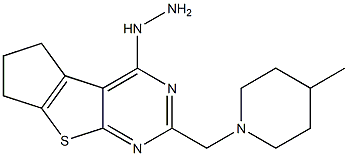 4-hydrazino-2-[(4-methylpiperidin-1-yl)methyl]-6,7-dihydro-5H-cyclopenta[4,5]thieno[2,3-d]pyrimidine