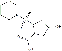 4-hydroxy-1-(piperidine-1-sulfonyl)pyrrolidine-2-carboxylic acid 结构式