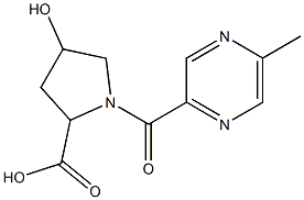 4-hydroxy-1-[(5-methylpyrazin-2-yl)carbonyl]pyrrolidine-2-carboxylic acid Structure