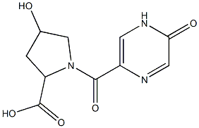 4-hydroxy-1-[(5-oxo-4,5-dihydropyrazin-2-yl)carbonyl]pyrrolidine-2-carboxylic acid,,结构式