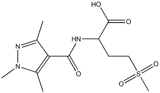 4-methanesulfonyl-2-[(1,3,5-trimethyl-1H-pyrazol-4-yl)formamido]butanoic acid,,结构式