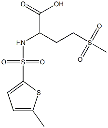 4-methanesulfonyl-2-[(5-methylthiophene-2-)sulfonamido]butanoic acid,,结构式