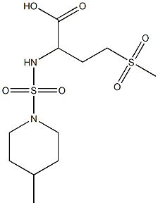 4-methanesulfonyl-2-{[(4-methylpiperidine-1-)sulfonyl]amino}butanoic acid Struktur