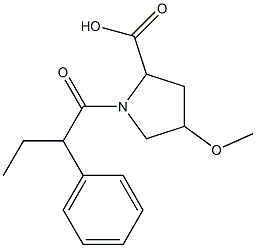 4-methoxy-1-(2-phenylbutanoyl)pyrrolidine-2-carboxylic acid Struktur