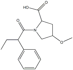 4-methoxy-1-(2-phenylbutanoyl)pyrrolidine-2-carboxylic acid 化学構造式