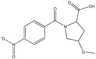 4-methoxy-1-(4-nitrobenzoyl)pyrrolidine-2-carboxylic acid 结构式