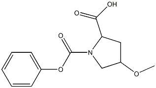 4-methoxy-1-(phenoxycarbonyl)pyrrolidine-2-carboxylic acid 化学構造式