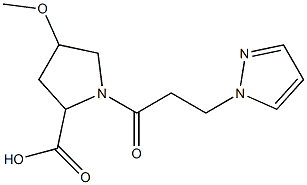 4-methoxy-1-[3-(1H-pyrazol-1-yl)propanoyl]pyrrolidine-2-carboxylic acid Struktur