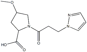  4-methoxy-1-[3-(1H-pyrazol-1-yl)propanoyl]pyrrolidine-2-carboxylic acid