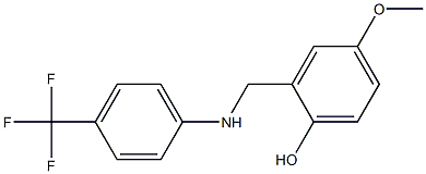 4-methoxy-2-({[4-(trifluoromethyl)phenyl]amino}methyl)phenol 化学構造式