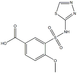 4-methoxy-3-(1,3,4-thiadiazol-2-ylsulfamoyl)benzoic acid Structure