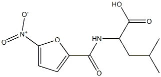 4-methyl-2-[(5-nitrofuran-2-yl)formamido]pentanoic acid Struktur