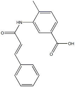 4-methyl-3-(3-phenylprop-2-enamido)benzoic acid,,结构式