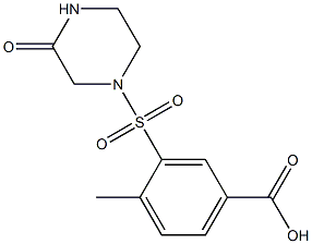 4-methyl-3-[(3-oxopiperazine-1-)sulfonyl]benzoic acid Struktur