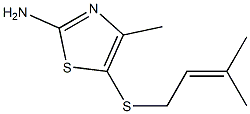 4-methyl-5-[(3-methylbut-2-enyl)thio]-1,3-thiazol-2-amine,,结构式