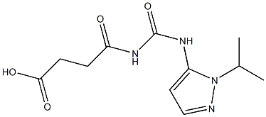 4-oxo-4-({[1-(propan-2-yl)-1H-pyrazol-5-yl]carbamoyl}amino)butanoic acid Struktur