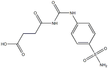 4-oxo-4-{[(4-sulfamoylphenyl)carbamoyl]amino}butanoic acid 化学構造式