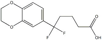 5-(2,3-dihydro-1,4-benzodioxin-6-yl)-5,5-difluoropentanoic acid,,结构式