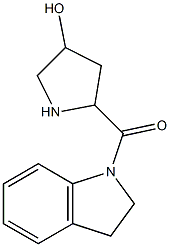 5-(2,3-dihydro-1H-indol-1-ylcarbonyl)pyrrolidin-3-ol 化学構造式