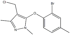 5-(2-bromo-4-methylphenoxy)-4-(chloromethyl)-1,3-dimethyl-1H-pyrazole Struktur