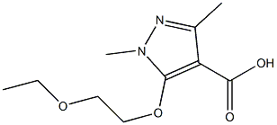 5-(2-ethoxyethoxy)-1,3-dimethyl-1H-pyrazole-4-carboxylic acid,,结构式