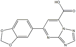 5-(2H-1,3-benzodioxol-5-yl)-[1,2,4]triazolo[1,5-a]pyrimidine-7-carboxylic acid Struktur