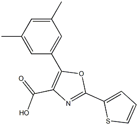 5-(3,5-dimethylphenyl)-2-(thiophen-2-yl)-1,3-oxazole-4-carboxylic acid 结构式