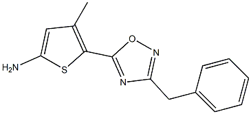 5-(3-benzyl-1,2,4-oxadiazol-5-yl)-4-methylthiophen-2-amine Struktur