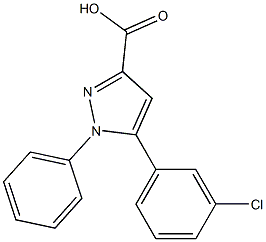 5-(3-chlorophenyl)-1-phenyl-1H-pyrazole-3-carboxylic acid Struktur