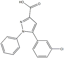 5-(3-chlorophenyl)-1-phenyl-1H-pyrazole-3-carboxylic acid 化学構造式