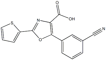 5-(3-cyanophenyl)-2-(thiophen-2-yl)-1,3-oxazole-4-carboxylic acid Struktur