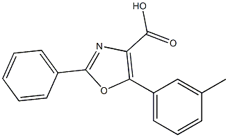 5-(3-methylphenyl)-2-phenyl-1,3-oxazole-4-carboxylic acid 化学構造式