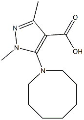 5-(azocan-1-yl)-1,3-dimethyl-1H-pyrazole-4-carboxylic acid,,结构式