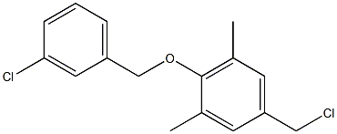 5-(chloromethyl)-2-[(3-chlorophenyl)methoxy]-1,3-dimethylbenzene Structure