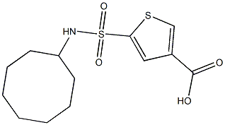 5-(cyclooctylsulfamoyl)thiophene-3-carboxylic acid,,结构式