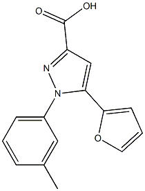 5-(furan-2-yl)-1-(3-methylphenyl)-1H-pyrazole-3-carboxylic acid Structure