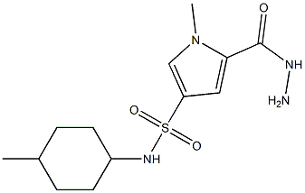 5-(hydrazinocarbonyl)-1-methyl-N-(4-methylcyclohexyl)-1H-pyrrole-3-sulfonamide Struktur