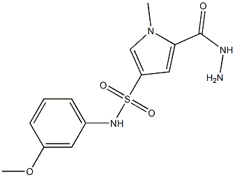 5-(hydrazinocarbonyl)-N-(3-methoxyphenyl)-1-methyl-1H-pyrrole-3-sulfonamide Struktur