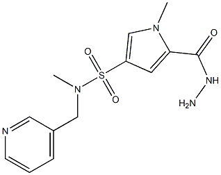 5-(hydrazinocarbonyl)-N,1-dimethyl-N-(pyridin-3-ylmethyl)-1H-pyrrole-3-sulfonamide Struktur