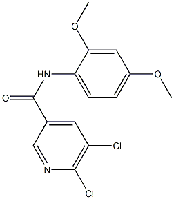 5,6-dichloro-N-(2,4-dimethoxyphenyl)pyridine-3-carboxamide Struktur