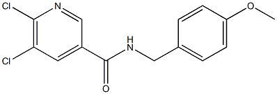 5,6-dichloro-N-[(4-methoxyphenyl)methyl]pyridine-3-carboxamide Structure