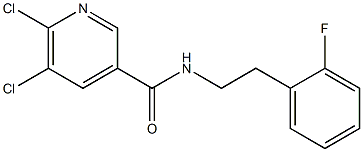 5,6-dichloro-N-[2-(2-fluorophenyl)ethyl]pyridine-3-carboxamide 化学構造式