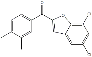 5,7-dichloro-2-[(3,4-dimethylphenyl)carbonyl]-1-benzofuran Struktur