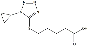 5-[(1-cyclopropyl-1H-1,2,3,4-tetrazol-5-yl)sulfanyl]pentanoic acid,,结构式