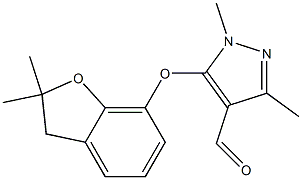 5-[(2,2-dimethyl-2,3-dihydro-1-benzofuran-7-yl)oxy]-1,3-dimethyl-1H-pyrazole-4-carbaldehyde,,结构式