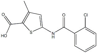 5-[(2-chlorobenzoyl)amino]-3-methylthiophene-2-carboxylic acid Struktur
