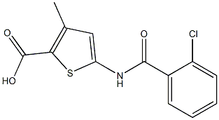 5-[(2-chlorobenzoyl)amino]-3-methylthiophene-2-carboxylic acid 结构式