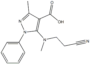 5-[(2-cyanoethyl)(methyl)amino]-3-methyl-1-phenyl-1H-pyrazole-4-carboxylic acid Structure