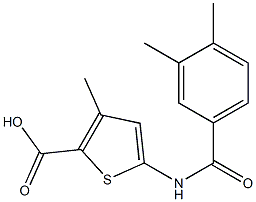 5-[(3,4-dimethylbenzene)amido]-3-methylthiophene-2-carboxylic acid 结构式